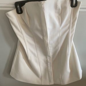Theory White Zip Bustier Top NWT